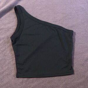 One-Shoulder Black Top